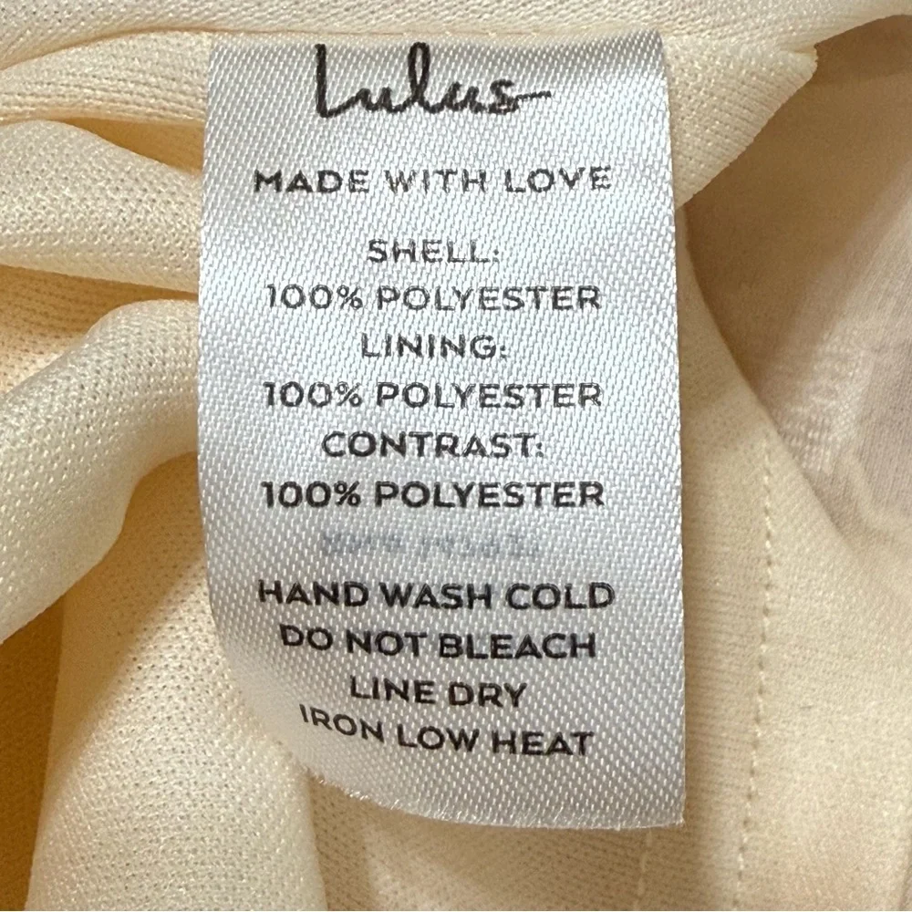 Lulus Might Be Magic Ivory Clip Dot Lace Long Sleeve Ruffle Mini Dress Small NWT - Picture 10 of 12